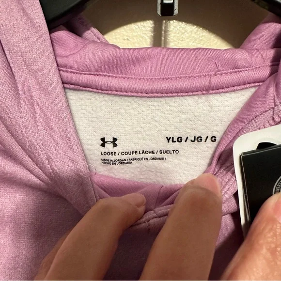Under Armour Hoodie Glitter Logo Pullover Purple Girls Youth Large NWT - Picture 2 of 8